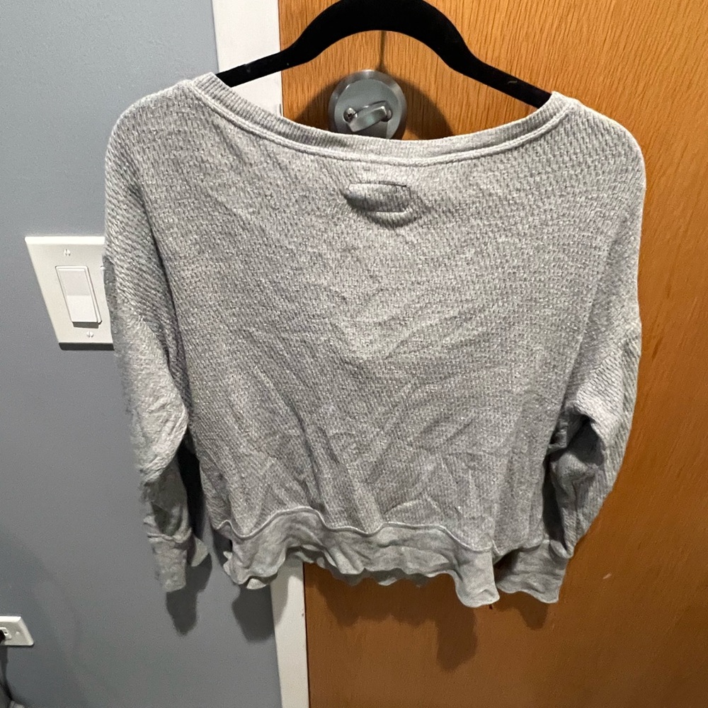 Grey CurrentElliot sweater with zippers on the side. Off the shoulder